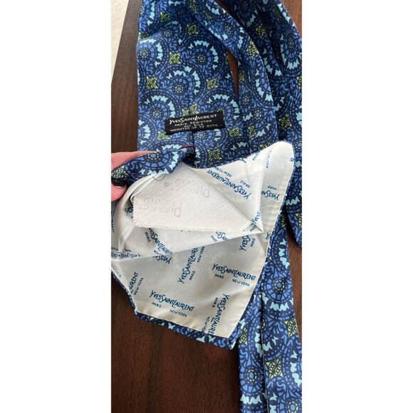 1970's Yves Saint Laurent Paris New York All Silk Tie Weighted Up To 40% Hudson - Picture 7 of 7